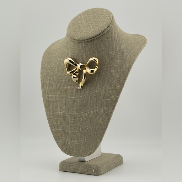 Givenchy Gold Plated Bow Brooch 80’s Runway - Picture 3 of 10